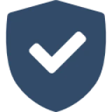 Blue shield with a checkmark